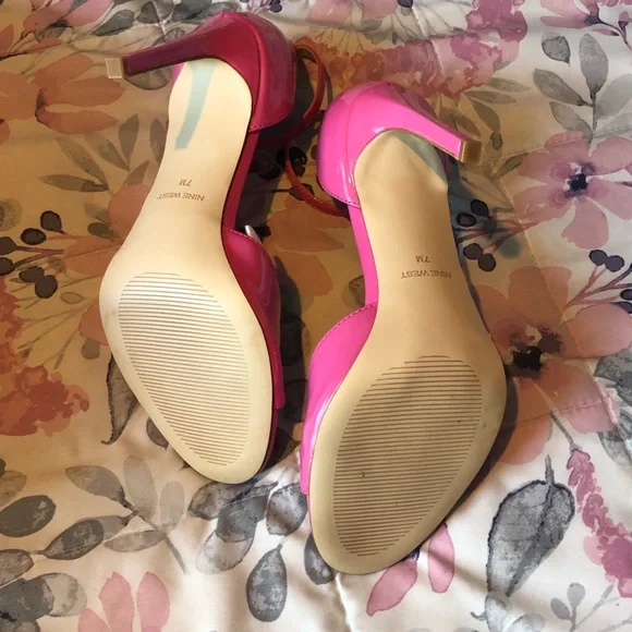 Nine West Ankle Wrap Pink Heel W/ Matching Purse - Picture 5 of 9